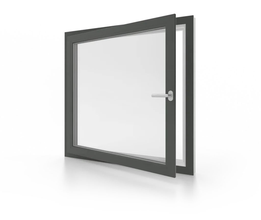 Vorschau eines konfigurierten Fensters in Anthrazit